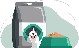 a dog in a plastic container